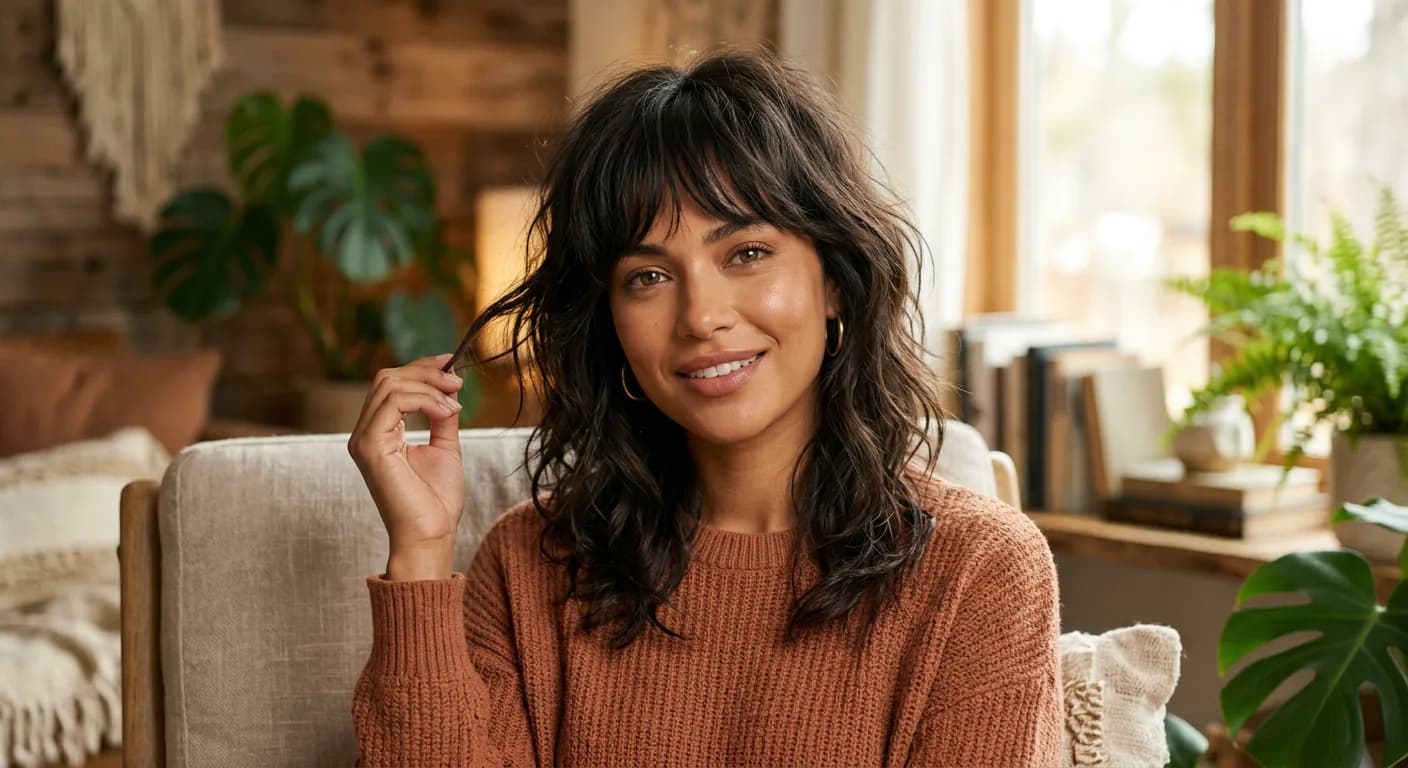 messy fringe haircut hairstyle photo