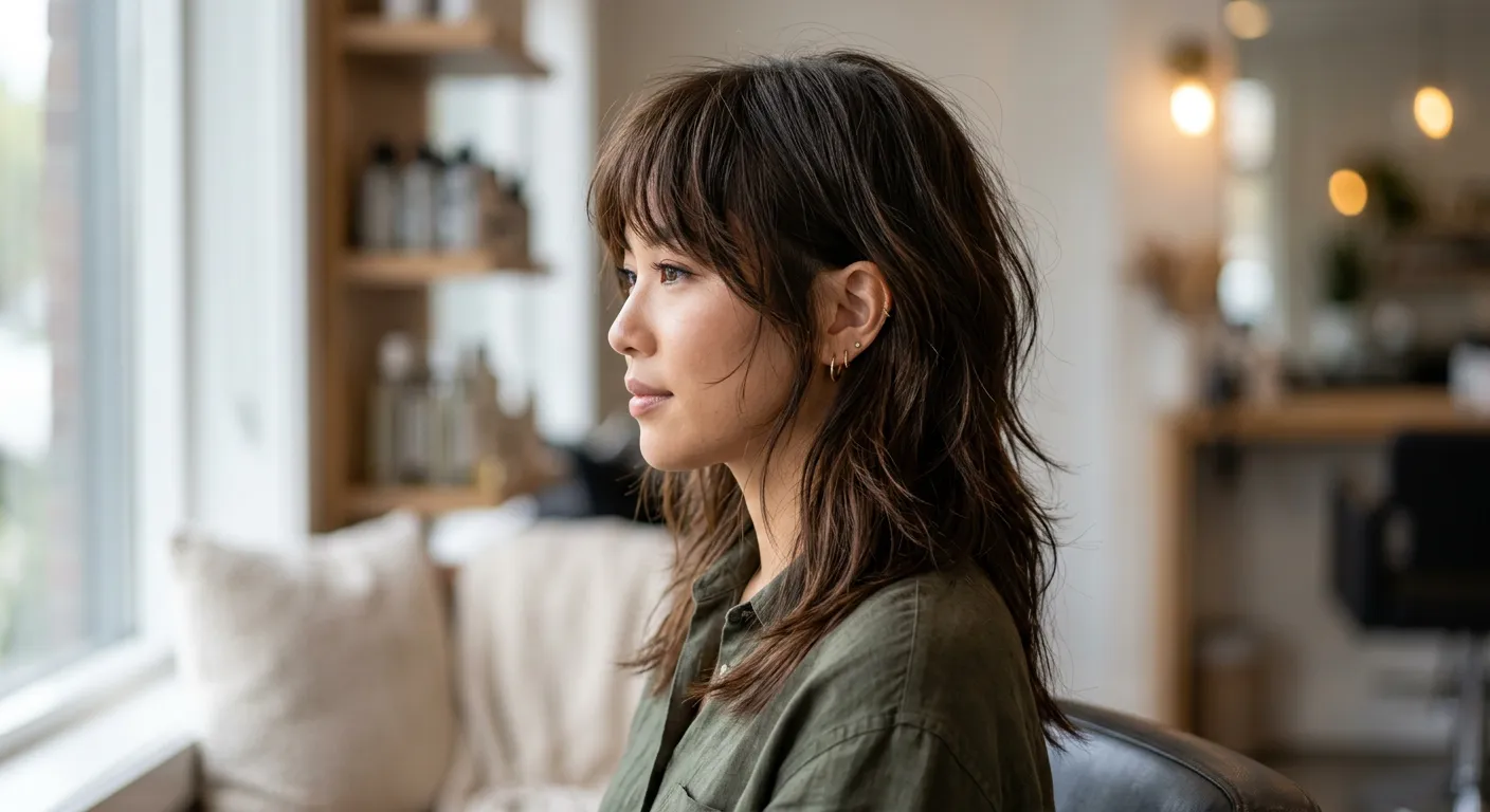 messy fringe haircut hairstyle photo