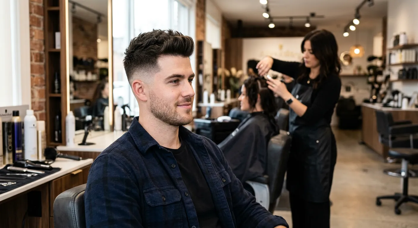 mid fade haircut hairstyle photo